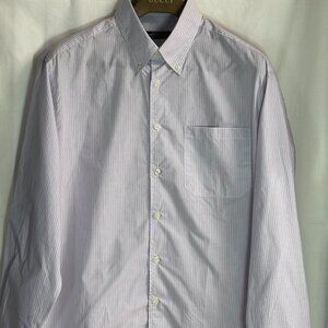 NWOT Carnoustie Men's Button Down Striped Long Sleeve Dress Shirt - Lavender -XL
